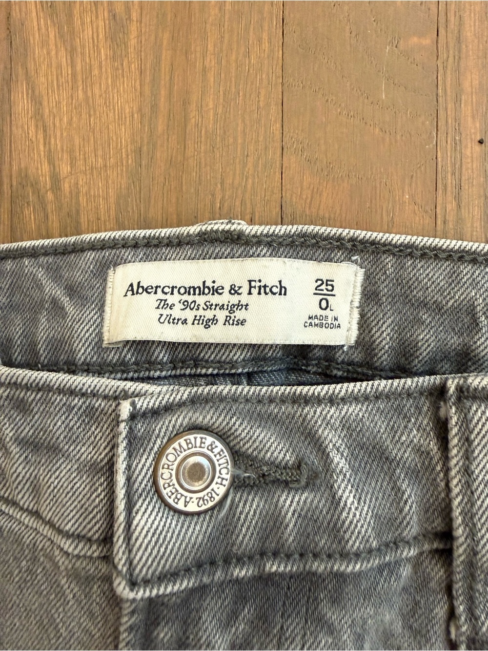 Abercrombie & Fitch Light Gray '90s Straight Ultra High Rise Jeans